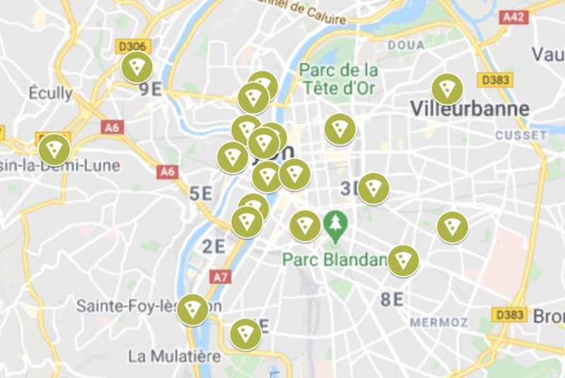 Carte des meilleures pizzas à Lyon 
