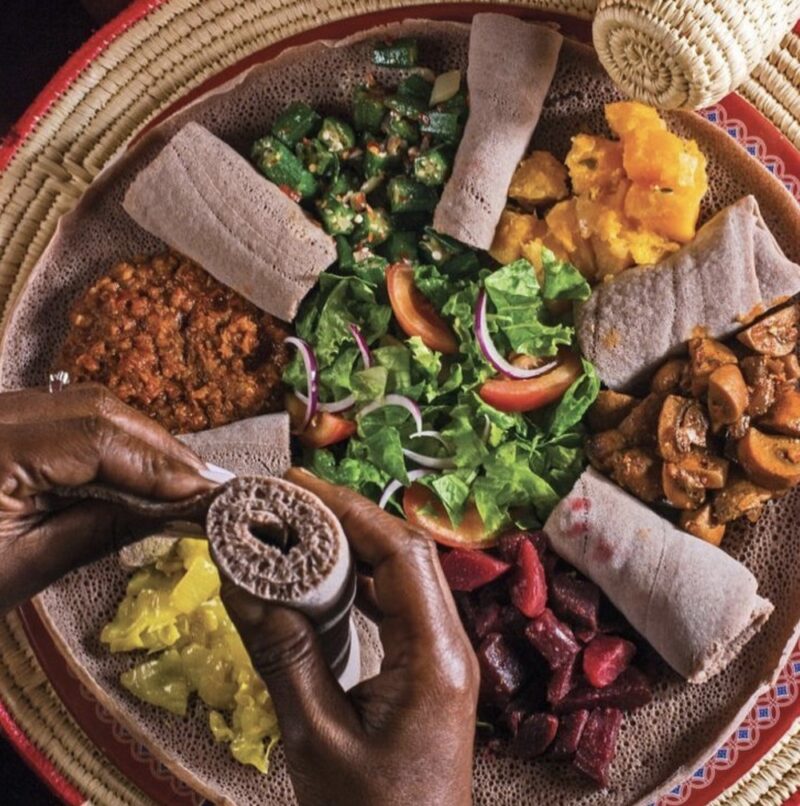 plat à partager restaurant etiopien messob massena