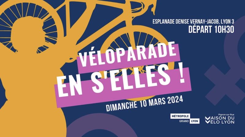 Véloparade En s'Elles sur l'Esplanade Denise Vernay-Jacob (Lyon 3)
