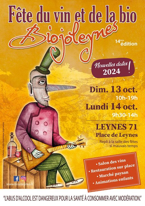 Salon Biojoleynes, Fête du Vin et de la Bio à Leynes - Dimanche 13 et lundi 14 octobre 2024