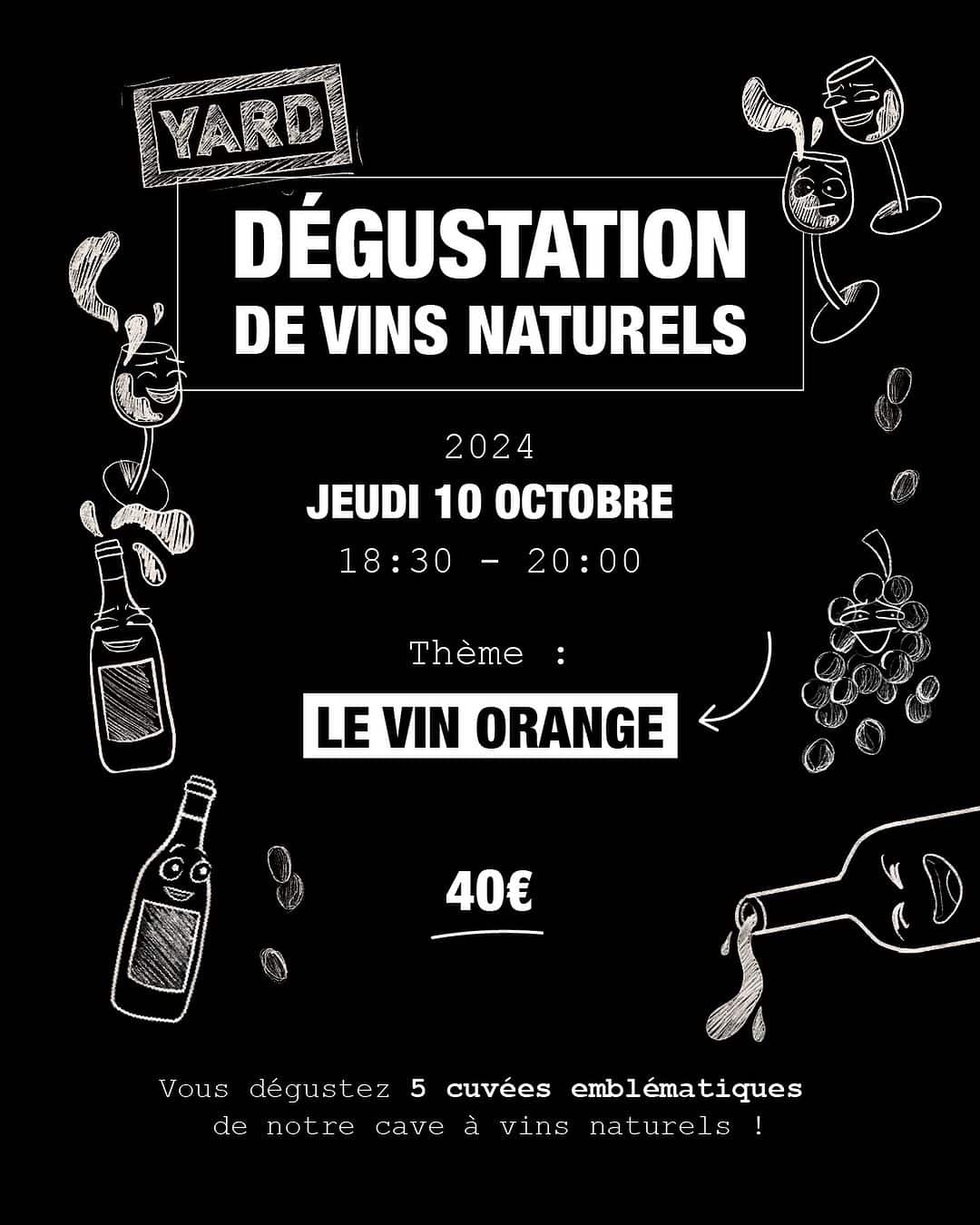 Dégustation de vin orange au YARD x Culinaries, L’Épicerie - Le jeudi 10 octobre 2024