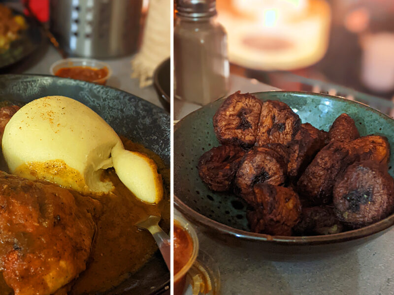 On a testé : les spécialités africaines de Tam-Tam Tam-Tam Poulet Foutou sauce graine et bananes plantains