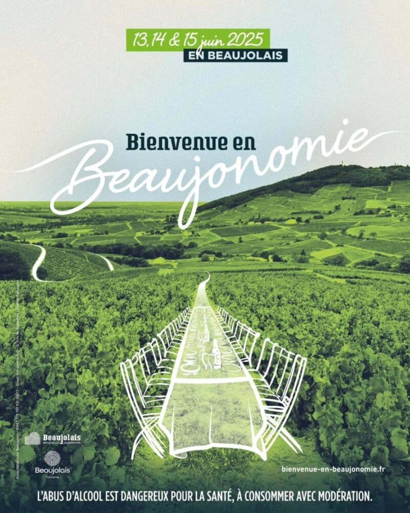 Du vendredi 13 au dimanche 15 juin 2025 : Festival “Bienvenue en Beaujonomie” dans le Beaujolais