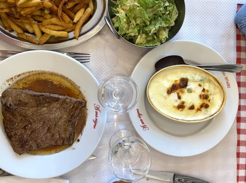 On a testé : le meilleur steak frites de Lyon chez À ma Vigne Bouchon lyonnais A ma vigne