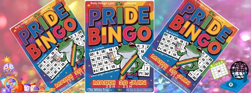 pride fiertés bingo white frog