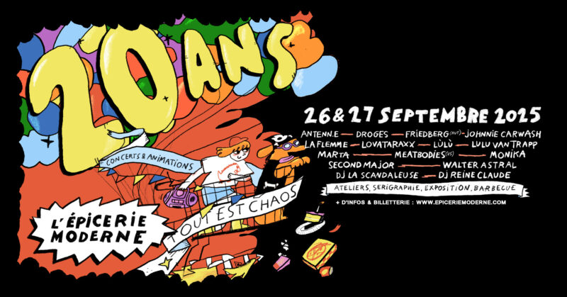 Que faire à Lyon ce week-end ? (26, 27 et 28 septembre 2025) L'Epicerie Moderne fête ses 20 ans les 26 et 27 septembre 2025