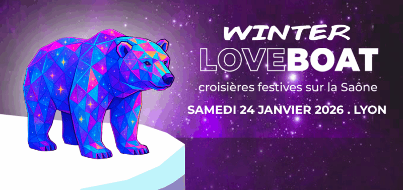 Le Winter Love Boat et ses croisières festives sont de retour à Lyon le samedi 24 janvier 2026 Affiche Love Boat Winter 2026 Facebook