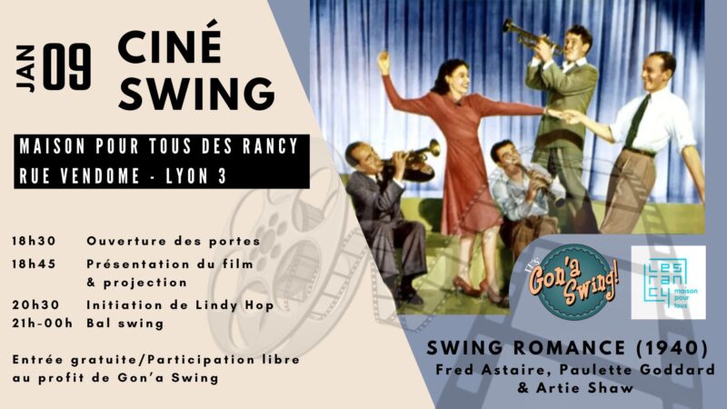 Ciné Swing aà la MPT des Rancy Lyon 3 le vendredi 9 janvier 2026