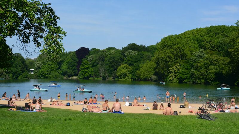 Baignade au Parc de la Tete dOr