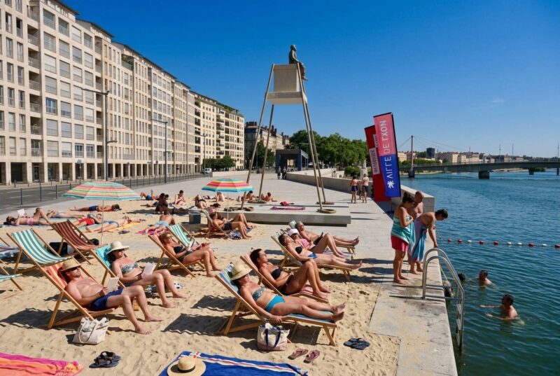 Baignade dans la Saone a Lyon