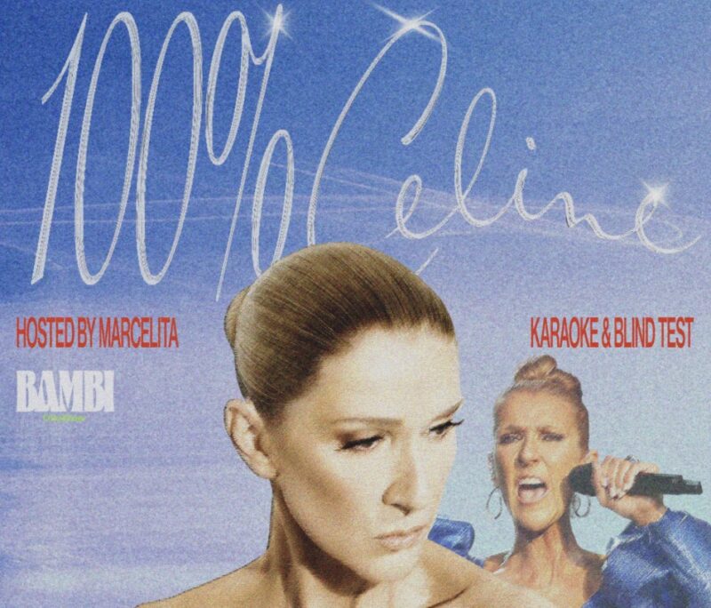 Affiche du blind test et karaoké Céline Dion au bar Bambi